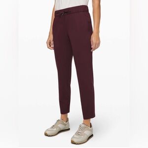 Lululemon On the Fly 7/8 Pant 28” Cassis, Burgundy Maroon, Size 12